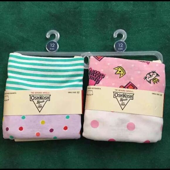 OshKosh B'gosh Girls BoyShorts 4 Pair Sz 12 - Picture 1 of 4